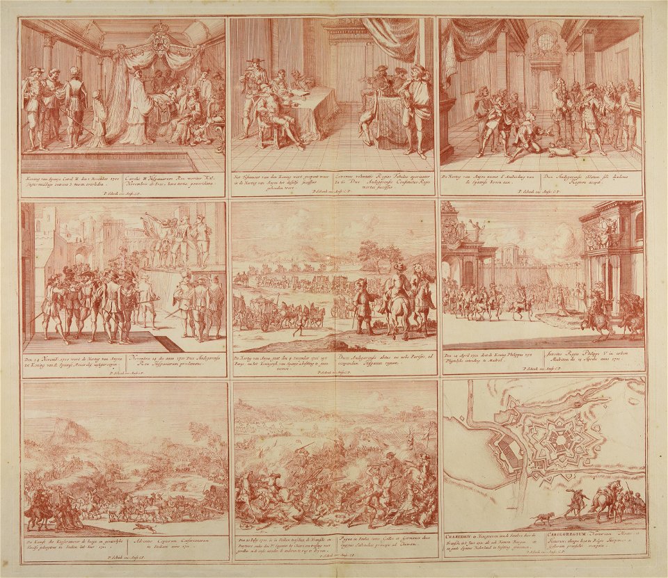 Schouwburg van den oorlog beginnende van koning Karel den II tot op koning Karel den III, Tav. 1 - CBT 6607722