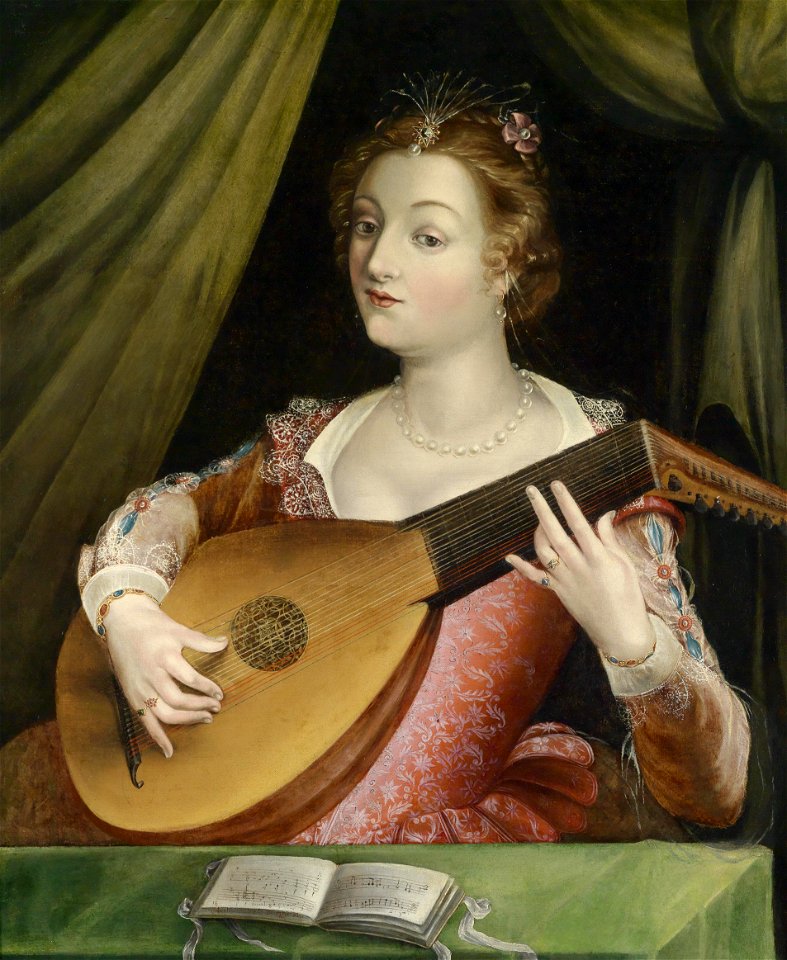 Schule von Fontainebleau Lautenspielerin
