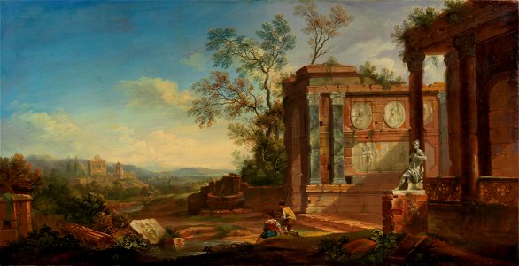 Christian Georg Schütz d.Ä. - Gebirgige Flusslandschaft (1752)