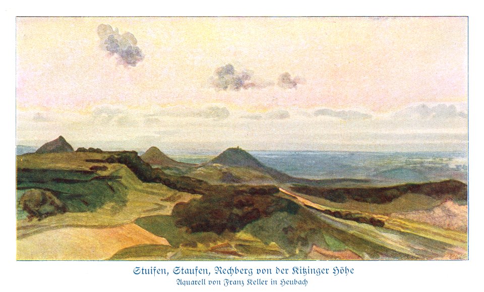 Schwabenalb Tafel14A, Stuifen Staufen Rechberg Ritzinger Höhe, F Keller