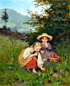 Wilhelm Schütze - Girls plucking berries