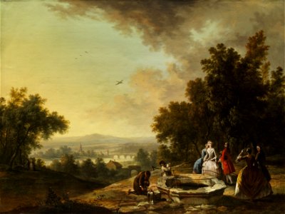 Christian Georg Schütz Höfische Gesellschaft am Brunnen