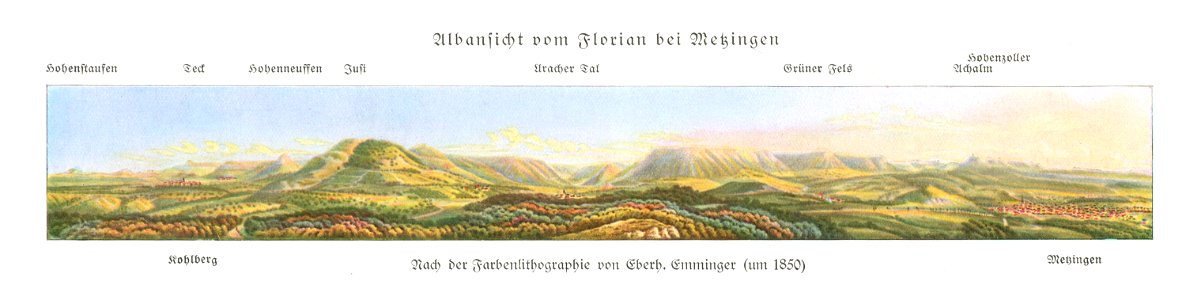 Schwabenalb Tafel33A, Albansicht vom Florian Metzingen, E Emminger