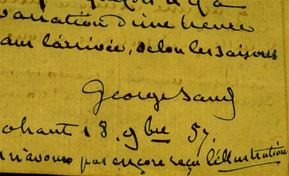 George Sand (1804-1876) lettre 1857