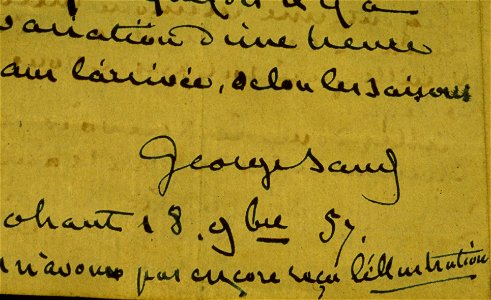 George Sand (1804-1876) lettre 1857
