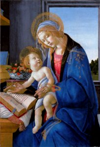 Sandro Botticelli - The Virgin and Child (The Madonna of the Book) - Google Art ProjectFXD. Free illustration for personal and commercial use.