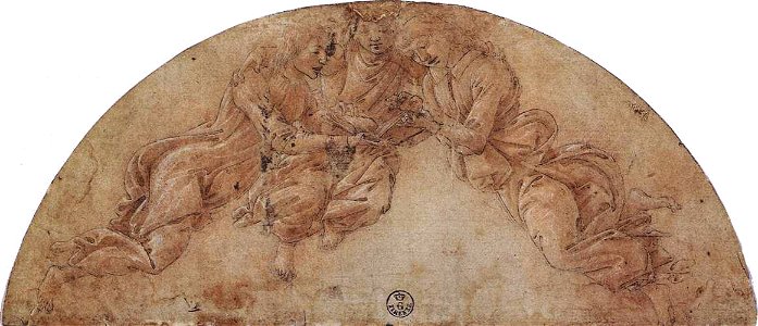 Sandro Botticelli - Three Angels - WGA02847. Free illustration for personal and commercial use.