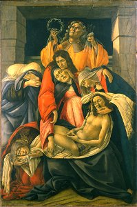 Sandro Botticelli - The Lamentation over the Dead Christ - Google Art Project. Free illustration for personal and commercial use.