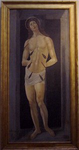 Sandro Botticelli (scuola) - Saint Sebastian. Free illustration for personal and commercial use.