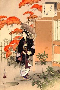 Sanjūroku kasen, Chanoyu Hōei koro fujin by Mizuno Toshikata