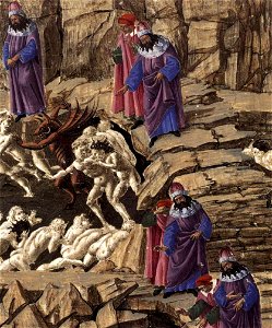 Sandro Botticelli - Inferno, Canto XVIII (detail) - WGA02855