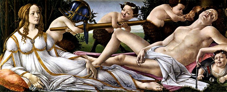 Sandro Botticelli - Venus and Mars - WGA2776. Free illustration for personal and commercial use.