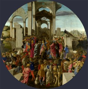 Sandro Botticelli - Adorazione dei Magi - National Gallery London. Free illustration for personal and commercial use.