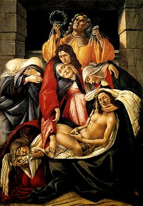 Sandro Botticelli - Lamentation over the Dead Christ - WGA02828. Free illustration for personal and commercial use.