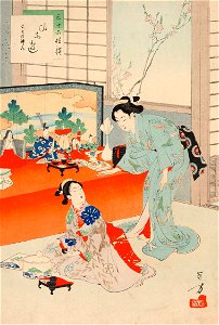 Sanjūroku kasen, Hina asobi Bunkyū koro fujin by Mizuno Toshikata