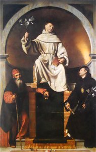 Sant'Antonio da Padova tra i santi Antonio Abate e Nicola da Tolentino