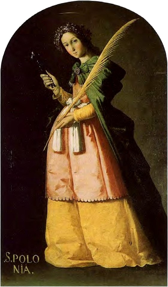 Santa Apolonia por Francisco de Zurbarán (medio punto)