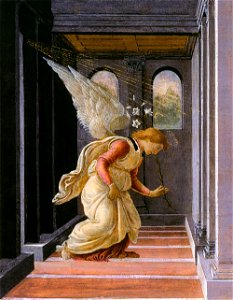 Sandro Botticelli - The Annunciation (detail) - WGA02725. Free illustration for personal and commercial use.