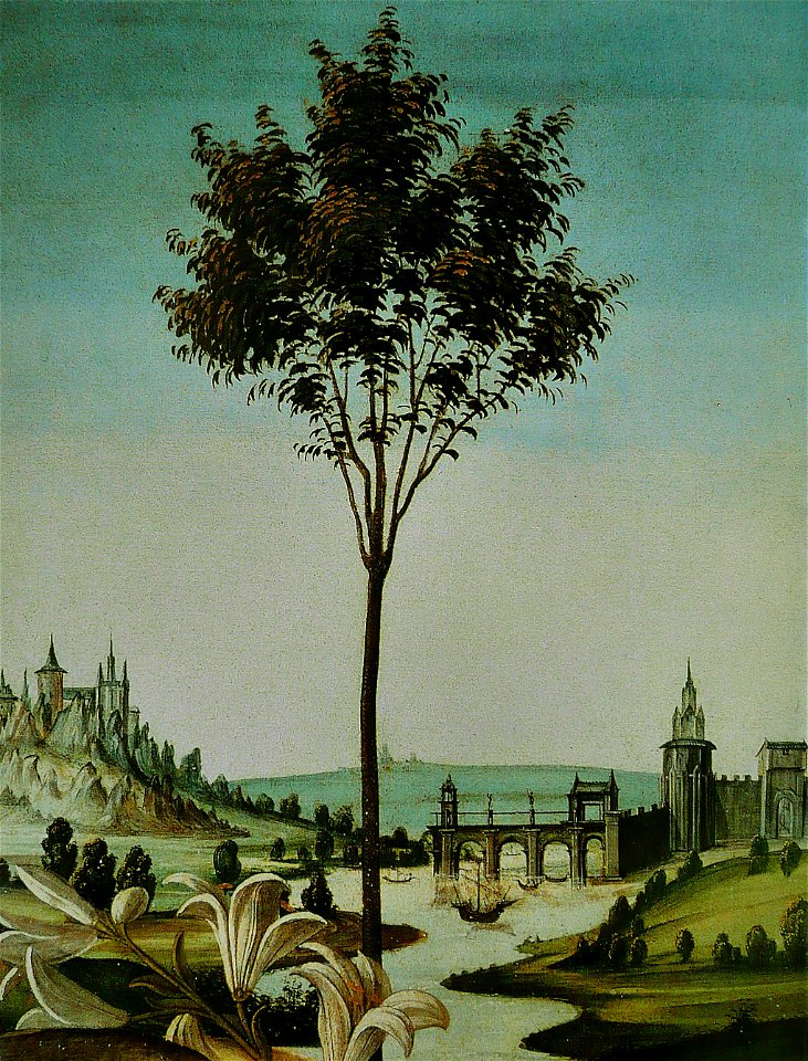 Sandro Botticelli - Annonciation (Cestello). Free illustration for personal and commercial use.