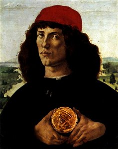 Sandro Botticelli - Portrait of a Man with a Medal of Cosimo the Elder - WGA2792. Free illustration for personal and commercial use.
