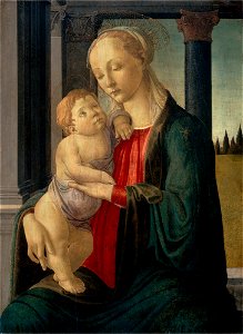 Sandro Botticelli - Madonna and Child, c. 1470. Free illustration for personal and commercial use.