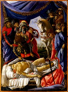 Sandro Botticelli - La scoperta del cadavere di Oloferne e Il ritorno di Giuditta - Google Art Project. Free illustration for personal and commercial use.