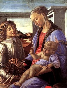 Sandro Botticelli - Madonna and Child with an Angel - WGA02694. Free illustration for personal and commercial use.