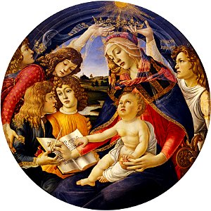 Sandro Botticelli - Madonna del Magnificat - Google Art Project. Free illustration for personal and commercial use.