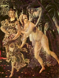 Sandro Botticelli (Primavera) Chloris and Zephyrus made Flora. Free illustration for personal and commercial use.