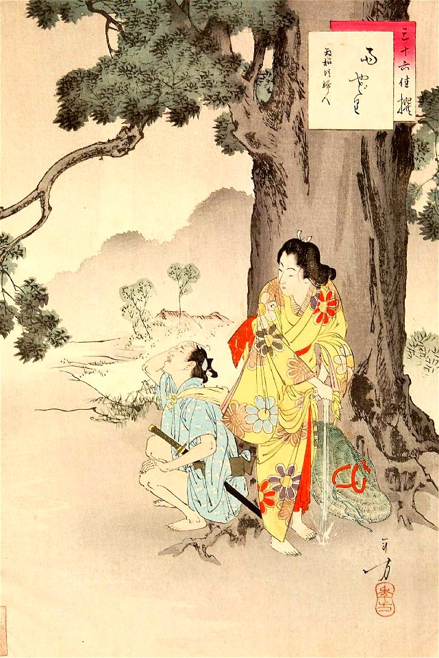 Sanjūroku kasen, Amayadori Tenna koro fujin by Mizuno Toshikata