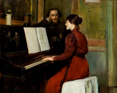 Santiago Rusiñol - A Romance - Google Art Project. Free illustration for personal and commercial use.