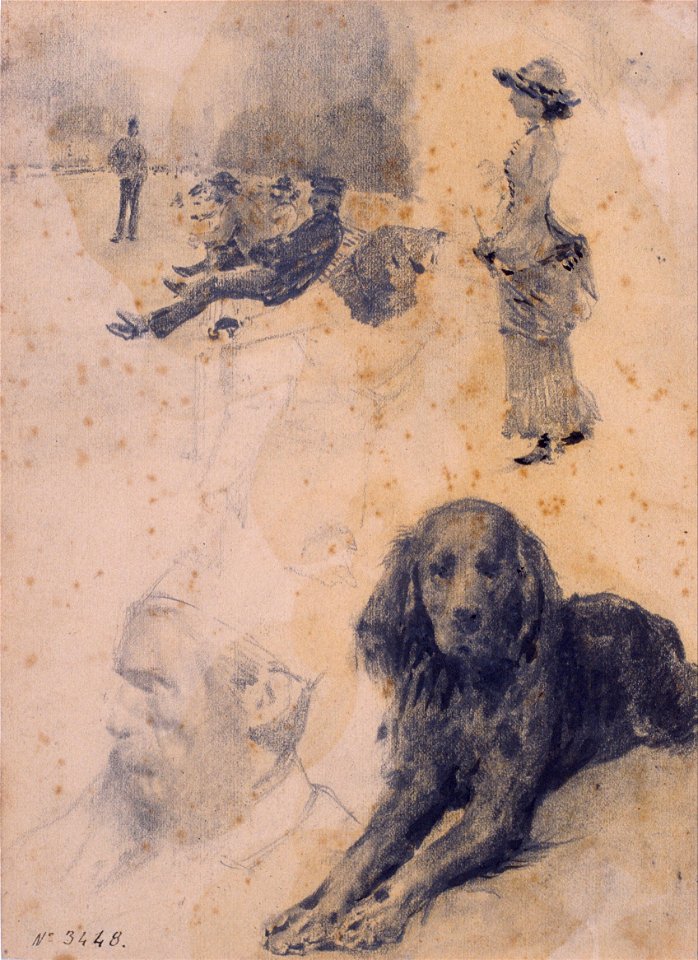 Santiago Rusiñol - Figure Studies and Study of Dog - Google Art Project