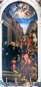 Santa Giustina (Padua) - St. Benedict welcomes his disciples, Maurus and Placidus by Palma Il Giovane