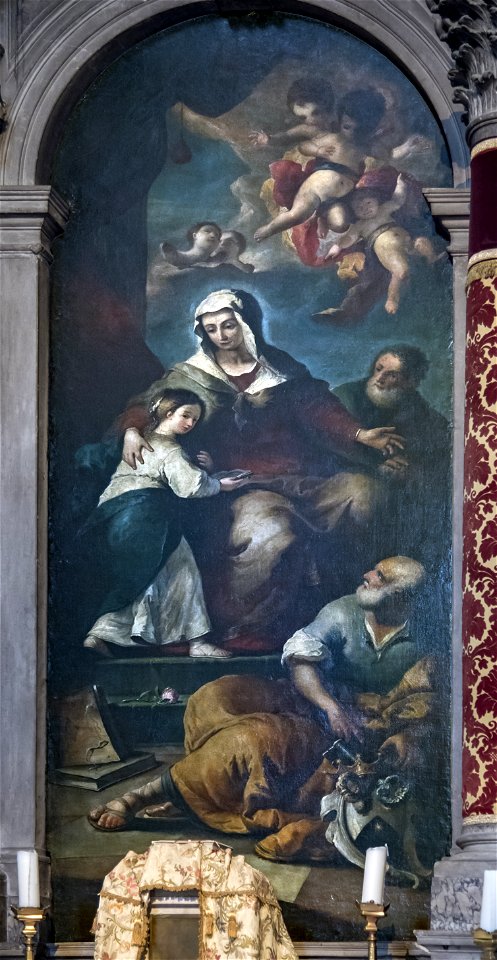 Santa Maria dei Carmini (Venice) - Educazione della Vergine e S.Pietro - Flaminio Grapinelli (1738)