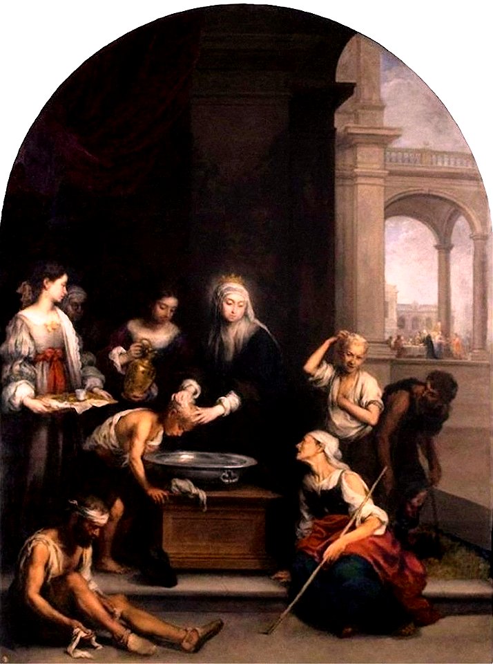 Santa Isabel de Hungría curando tiñosos.