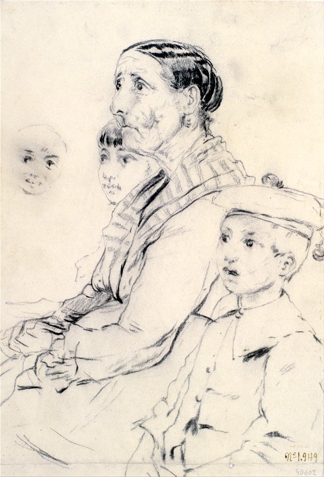 Santiago Rusiñol - Study of a Woman and Children - Google Art Project