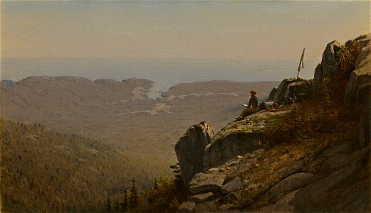 Sanford Robinson Gifford - The Artist Sketching at Mount Desert, Maine (1860s)