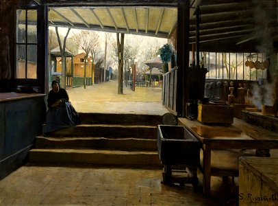 Santiago Rusiñol - Laboratory of La Galette - Google Art Project. Free illustration for personal and commercial use.
