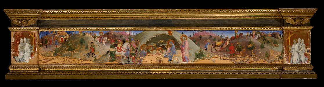 Sano di Pietro - The Adoration of the Magi - 1871.61a-c - Yale University Art Gallery. Free illustration for personal and commercial use.