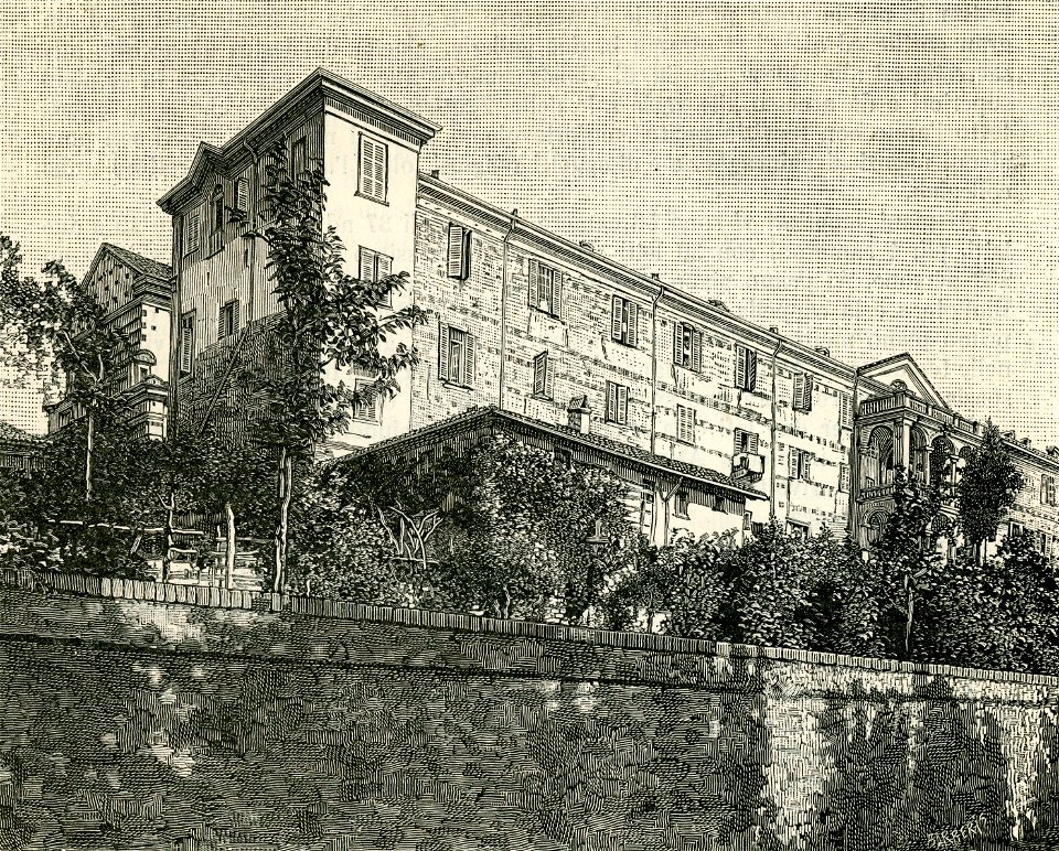 Santuario ed Ospizio di Graglia xilografia di Barberis
