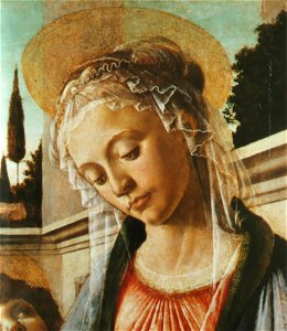 Sandro Botticelli - Vierge à l'Enfant et deux anges 1. Free illustration for personal and commercial use.