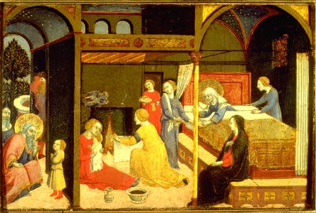 Sano Di Pietro - The Nativity of the Virgin - Google Art Project
