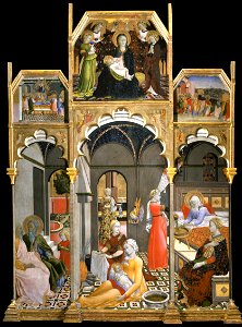 Sano di Pietro - Birth of the Virgin; Stories of the life of the Virgin - Google Art Project
