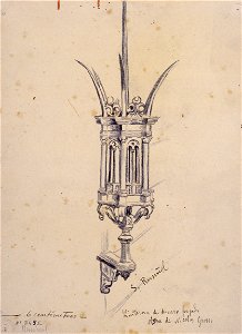 Santiago Rusiñol - Copy of a Wrought Iron Lamp by Nicolas Grosso - Google Art Project. Free illustration for personal and commercial use.
