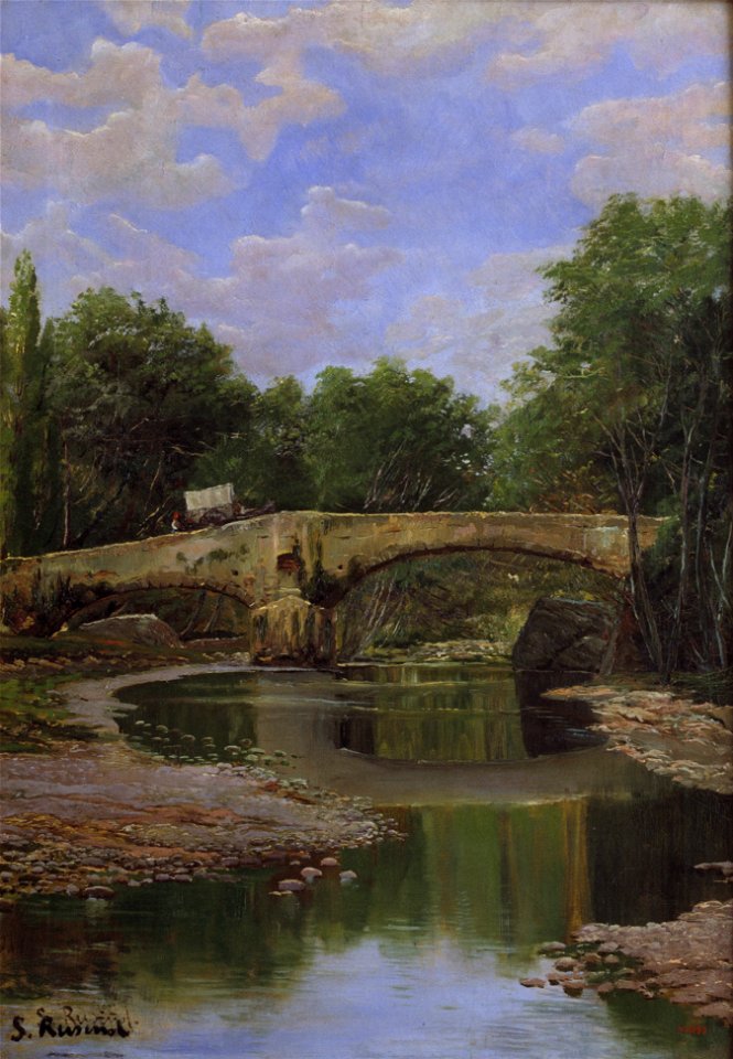 Santiago Rusiñol - Bridge over a River - Google Art Project