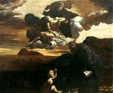 Sant'Agostino e il mistero della Trinità - Lanfranco. Free illustration for personal and commercial use.