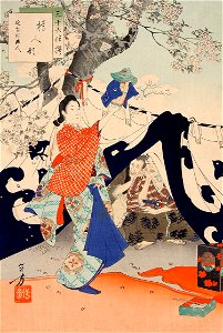 Sanjūroku kasen, Taru ningyō Enpō koro fujin by Mizuno Toshikata