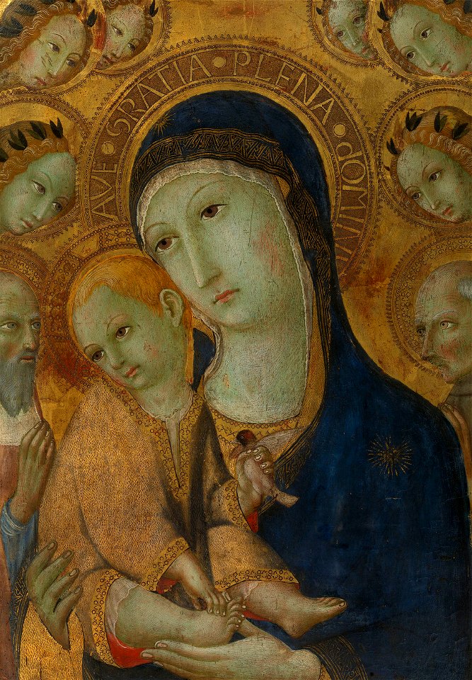 Sano di Pietro (Siena 1406-Siena 1481) - The Virgin and Child, Two Saints and six Angels - RCIN 403482 - Royal Collection