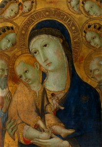 Sano di Pietro (Siena 1406-Siena 1481) - The Virgin and Child, Two Saints and six Angels - RCIN 403482 - Royal Collection