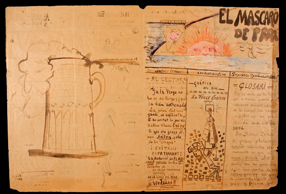 Santiago Rusiñol - El mascaró de proa. Illustrated and handwritten heading - Google Art Project